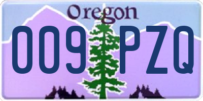OR license plate 009PZQ