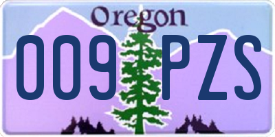 OR license plate 009PZS