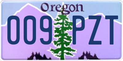 OR license plate 009PZT