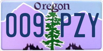 OR license plate 009PZY