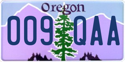 OR license plate 009QAA