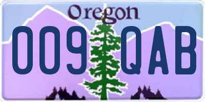 OR license plate 009QAB