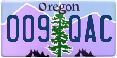 OR license plate 009QAC