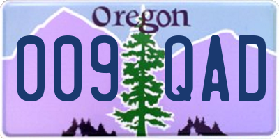 OR license plate 009QAD
