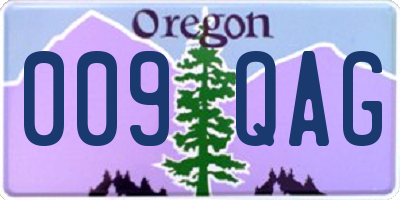 OR license plate 009QAG