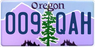 OR license plate 009QAH
