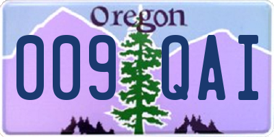 OR license plate 009QAI