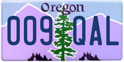 OR license plate 009QAL