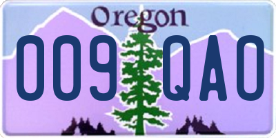 OR license plate 009QAO