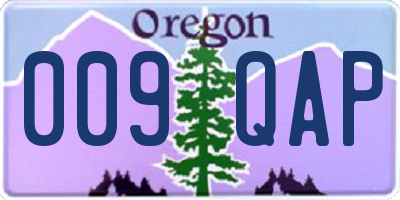 OR license plate 009QAP