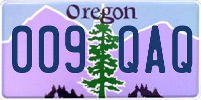OR license plate 009QAQ