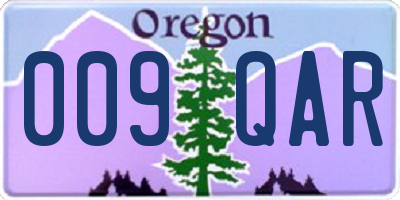 OR license plate 009QAR