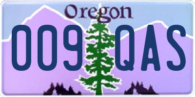 OR license plate 009QAS