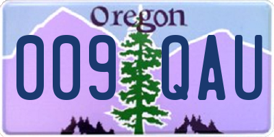 OR license plate 009QAU