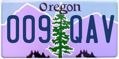 OR license plate 009QAV