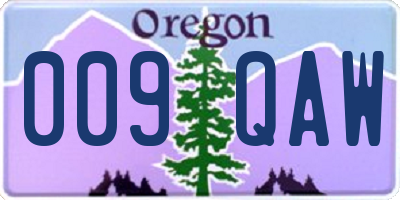 OR license plate 009QAW