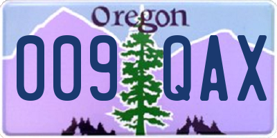 OR license plate 009QAX