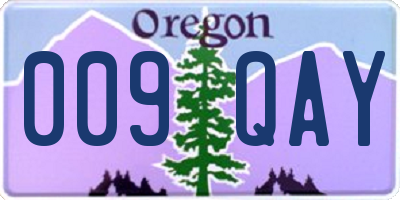 OR license plate 009QAY