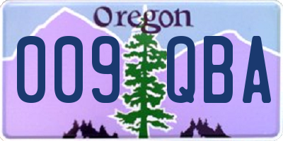 OR license plate 009QBA