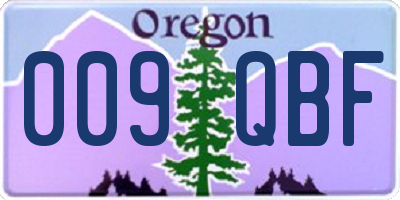 OR license plate 009QBF