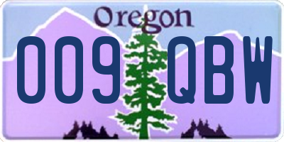 OR license plate 009QBW