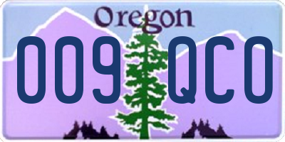 OR license plate 009QCO