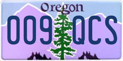 OR license plate 009QCS