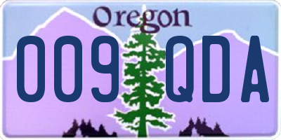 OR license plate 009QDA