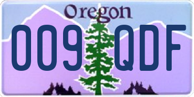 OR license plate 009QDF