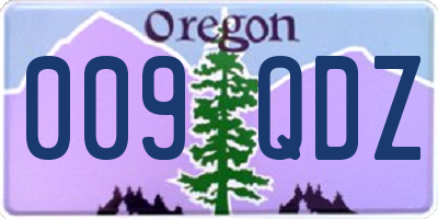 OR license plate 009QDZ