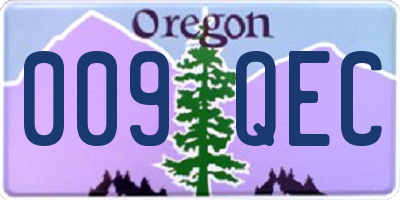 OR license plate 009QEC