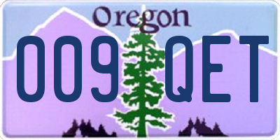 OR license plate 009QET