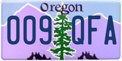 OR license plate 009QFA