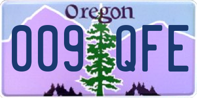 OR license plate 009QFE