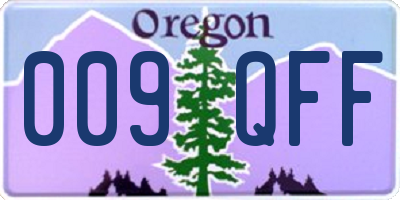 OR license plate 009QFF