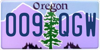 OR license plate 009QGW