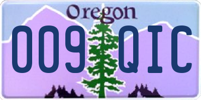 OR license plate 009QIC