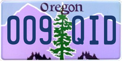OR license plate 009QID