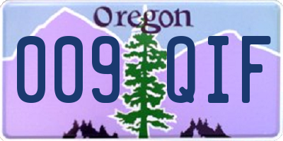OR license plate 009QIF