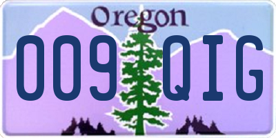 OR license plate 009QIG