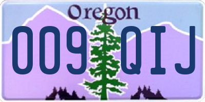 OR license plate 009QIJ
