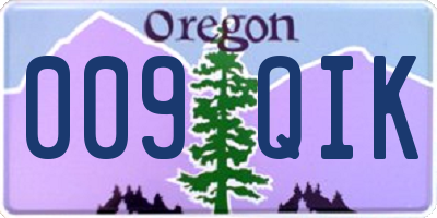 OR license plate 009QIK