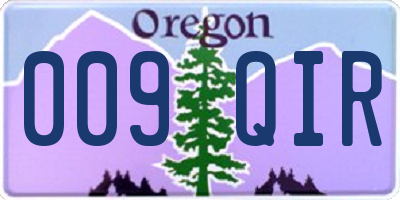 OR license plate 009QIR