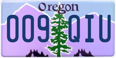 OR license plate 009QIU
