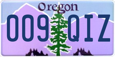 OR license plate 009QIZ