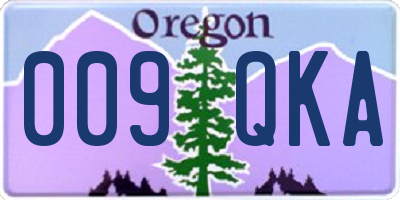 OR license plate 009QKA
