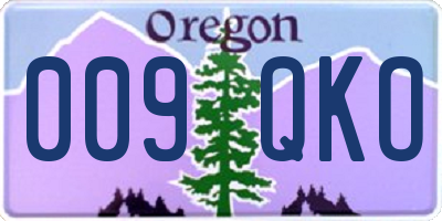 OR license plate 009QKO