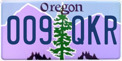 OR license plate 009QKR