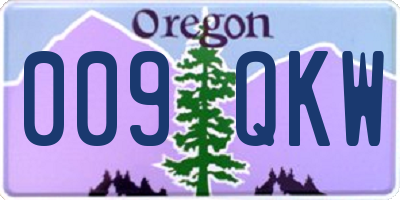 OR license plate 009QKW