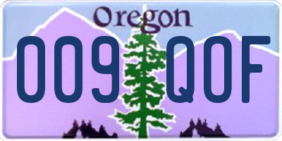 OR license plate 009QOF